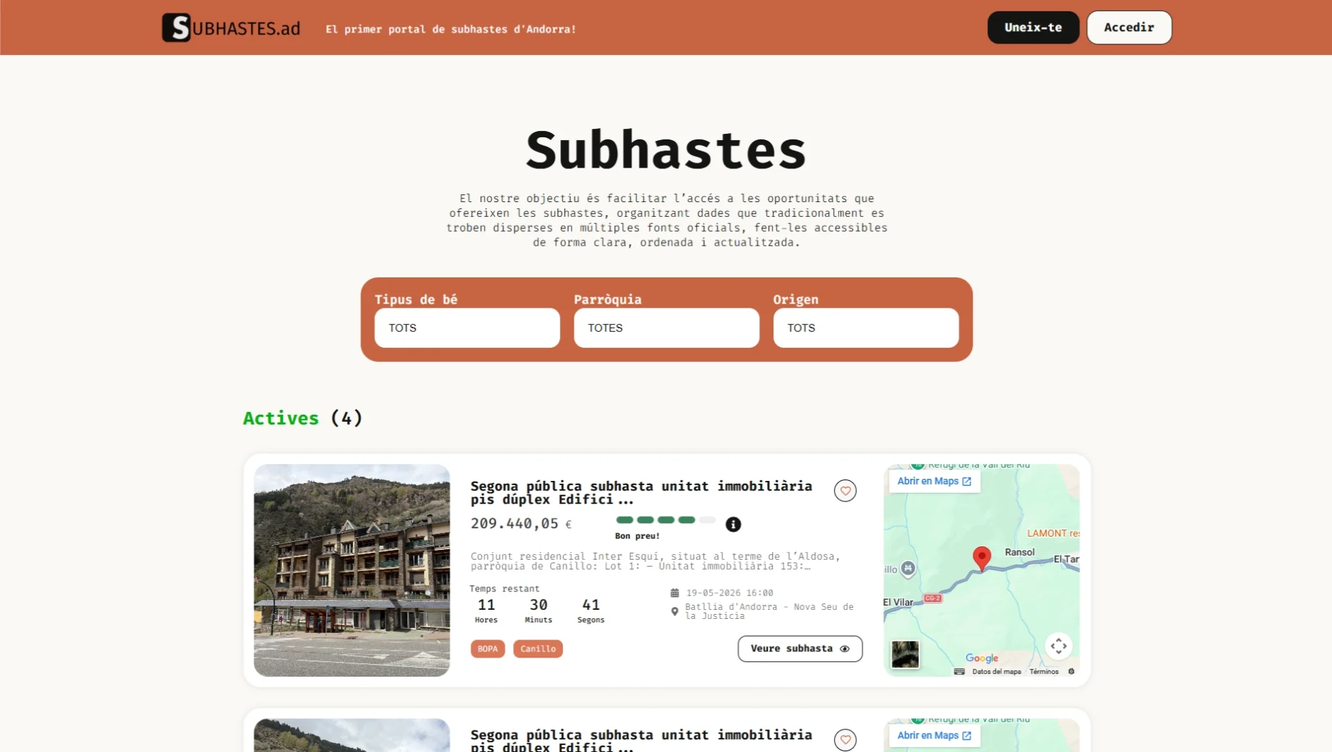 Subhastes.ad El primer portal de subhastes d'Andorra!
